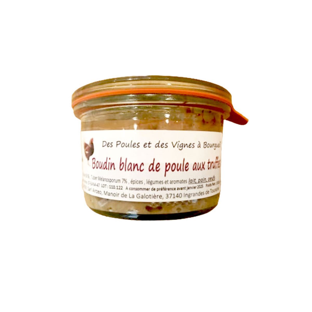 Boudin blanc de poule aux truffes de Chinon 150g