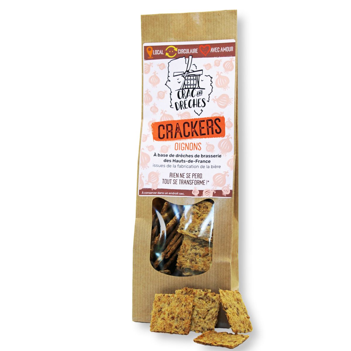 Crackers de drêches "Oignon" 100g