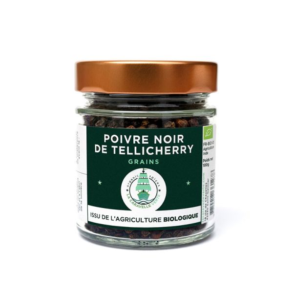 Item Poivre noir de Tellicherry - En grains bio 50g