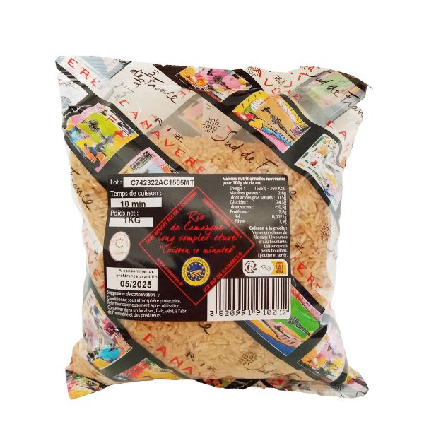 Item Riz de Camargue Long Complet Étuvé 1kg