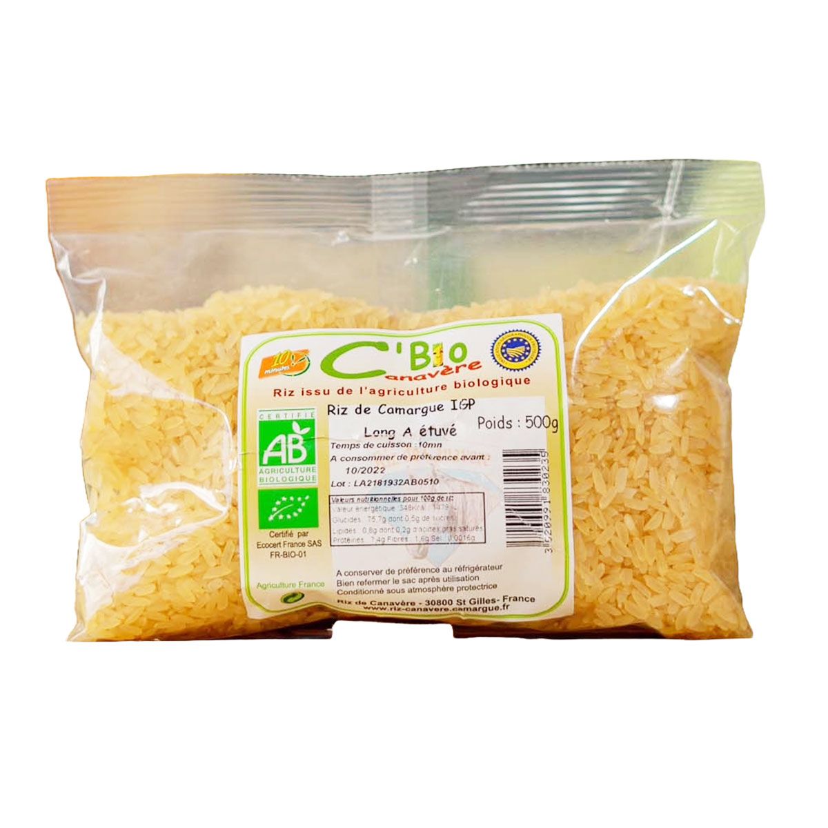 Item Riz de Camargue Bio Long Étuvé 500g